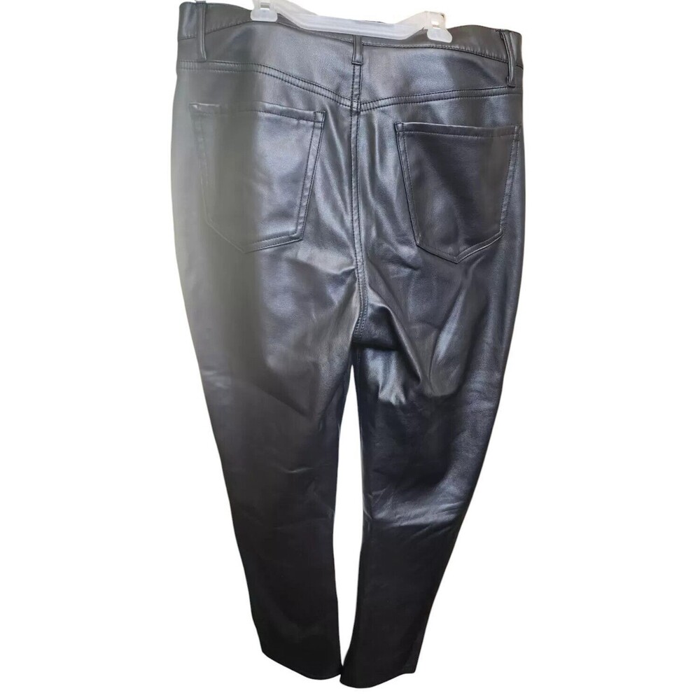 Sam Edelman Faux Leather Black Pants Size 28 High Rise Skinny Ankle - Picture 7 of 12